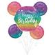 Premium Ombre Sparkle Birthday Foil Balloon Bouquet with Balloon Weight, 13pc